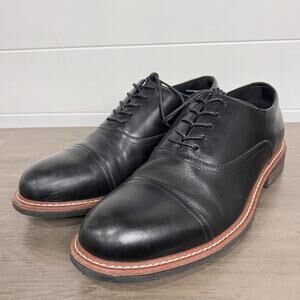 Kenneth Cole Reaction Men's Klay Cap Toe Oxford Flex black Dress Shoes Size 8